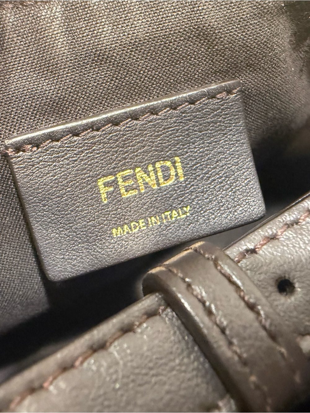 Fendi Brown and Black FF Logo Baguette Shoulder Bag with Gold Hardware - Picture 13 of 14